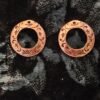 Hand Stamped Copper Hoop Earrings With Medicine Plant Designs 1" - Image 2
