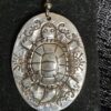Turtle Earrings - Sterling Silver Ovals Repoussé  1.25" - Image 4