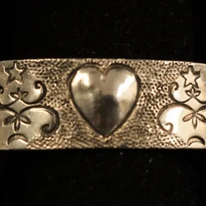 Sterling silver cuff with 3 hearts WOBANAKI design