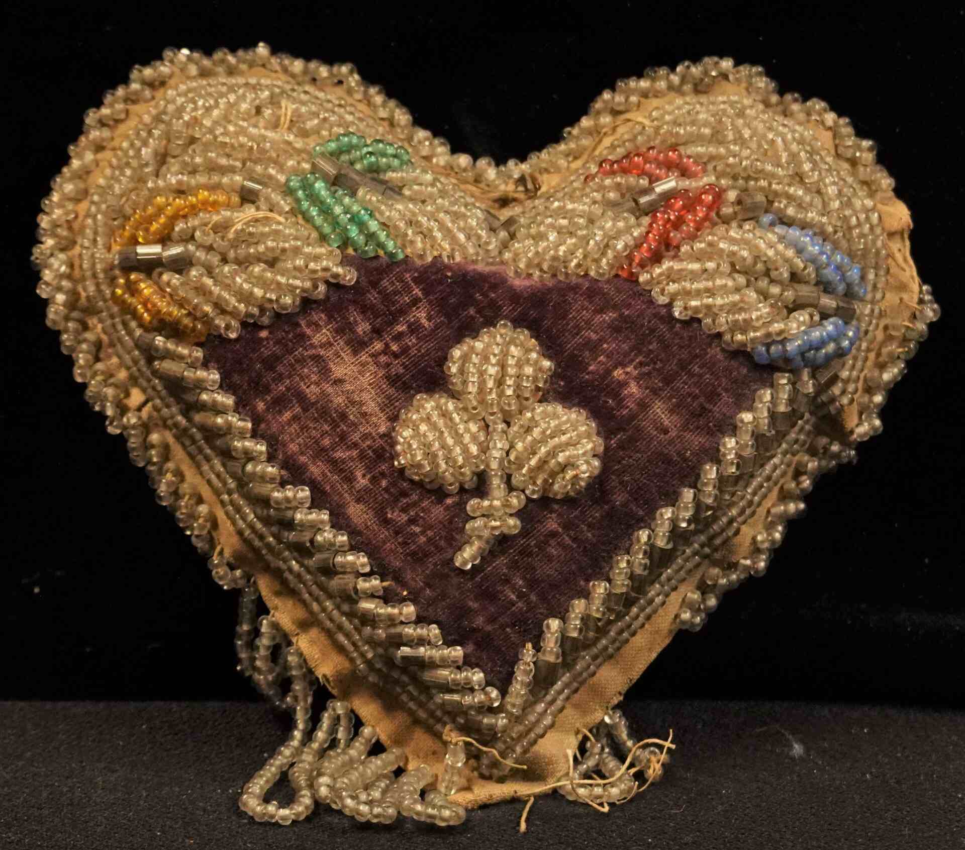 Niagara beadwork heart-shaped pin cushion