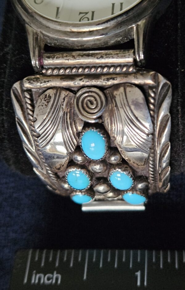 Watch Band - Vintage Sterling with Turquoise - Image 3