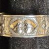 Cuff Sterling Silver 2 Hearts & 2 Turtles 1" x 6.5"