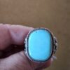 Navajo Large Turquoise Ring by S. Edsitty extra stamp work