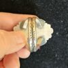 Navajo Large Turquoise Ring by S. Edsitty extra stamp work - Image 5