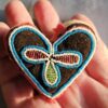 Mi'kmaq heart-shaped pin cushion 1800s - Image 2