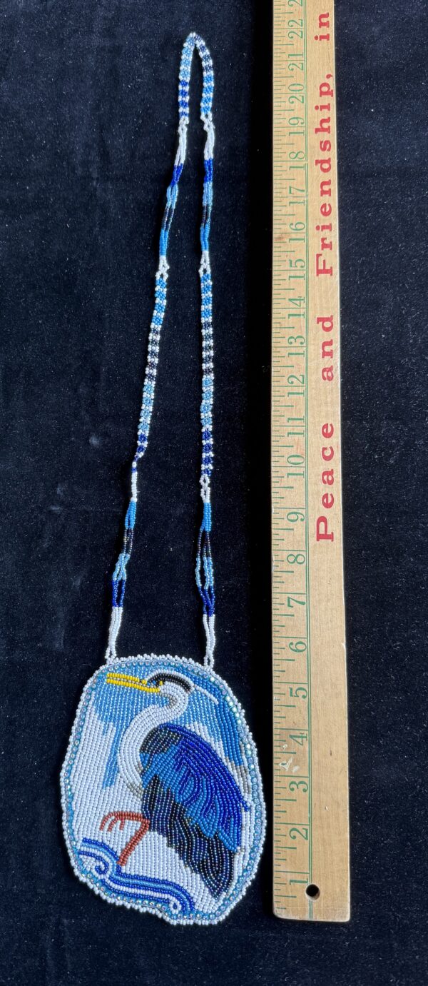Beaded Medallion - Blue Heron - Image 2