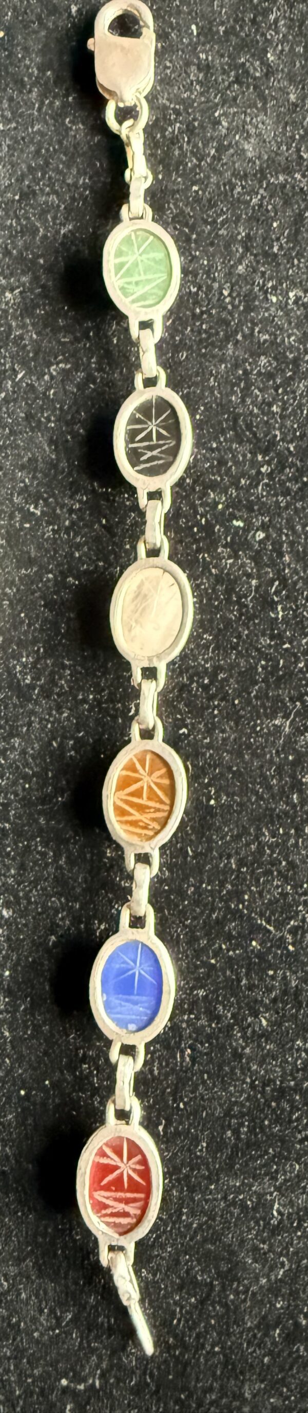 Scarab bracelet multiple types of carved stone - Image 5