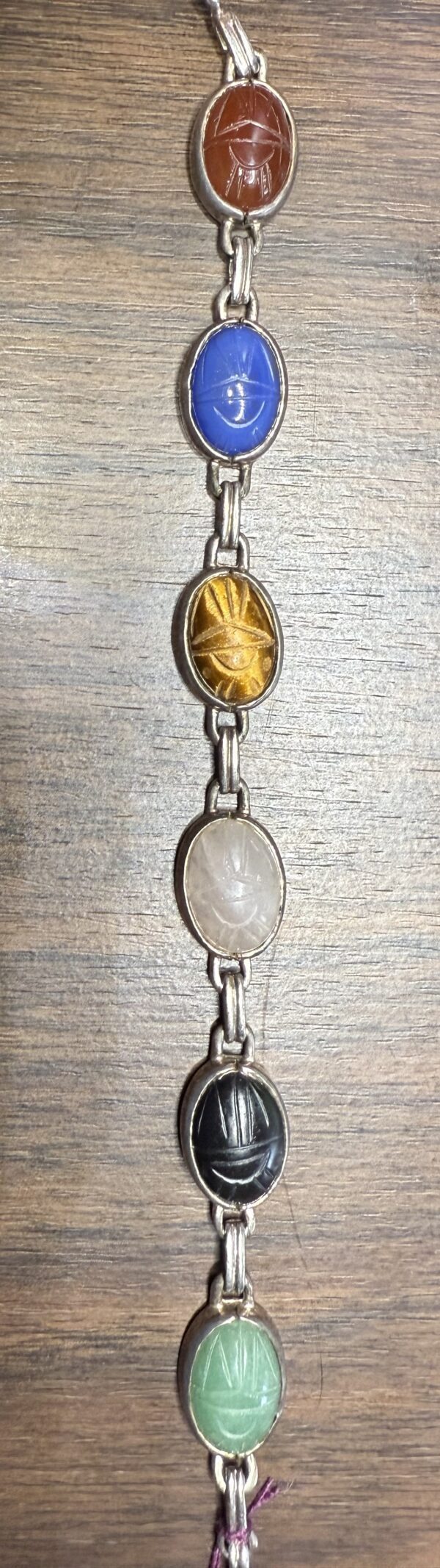 Scarab bracelet multiple types of carved stone - Image 6