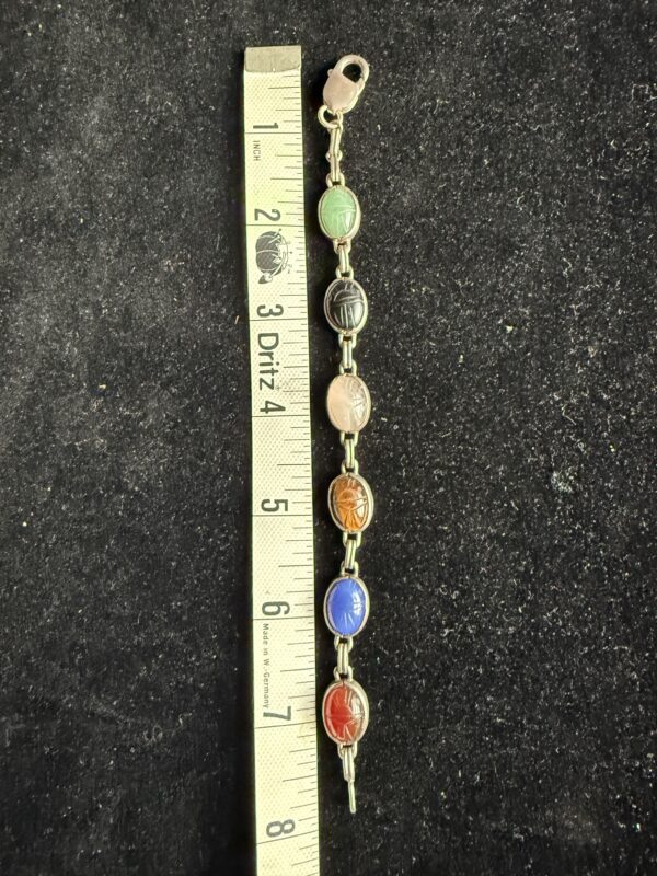 Scarab bracelet multiple types of carved stone - Image 2