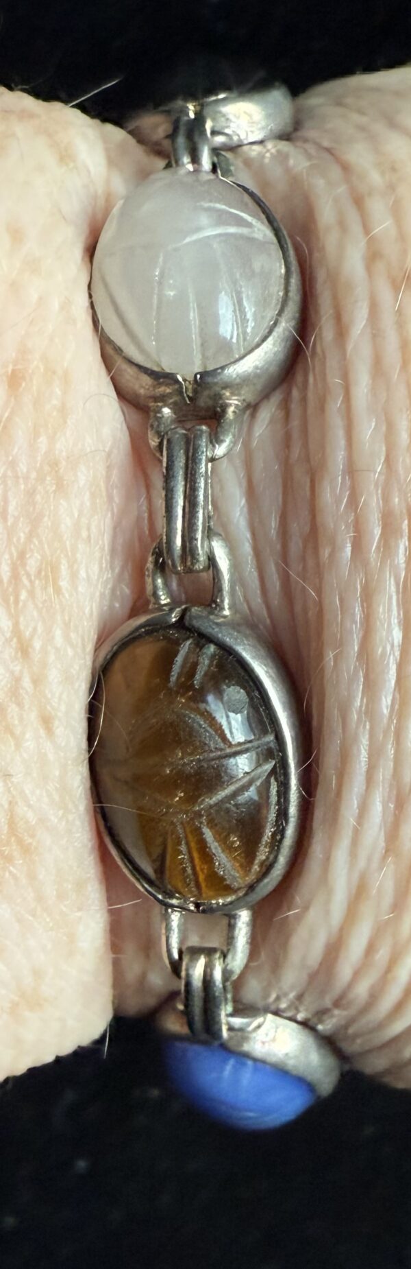 Scarab bracelet multiple types of carved stone - Image 3