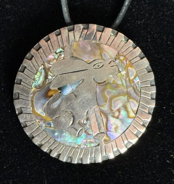 Rabbit Pendant & Pin Sterling & Abalone