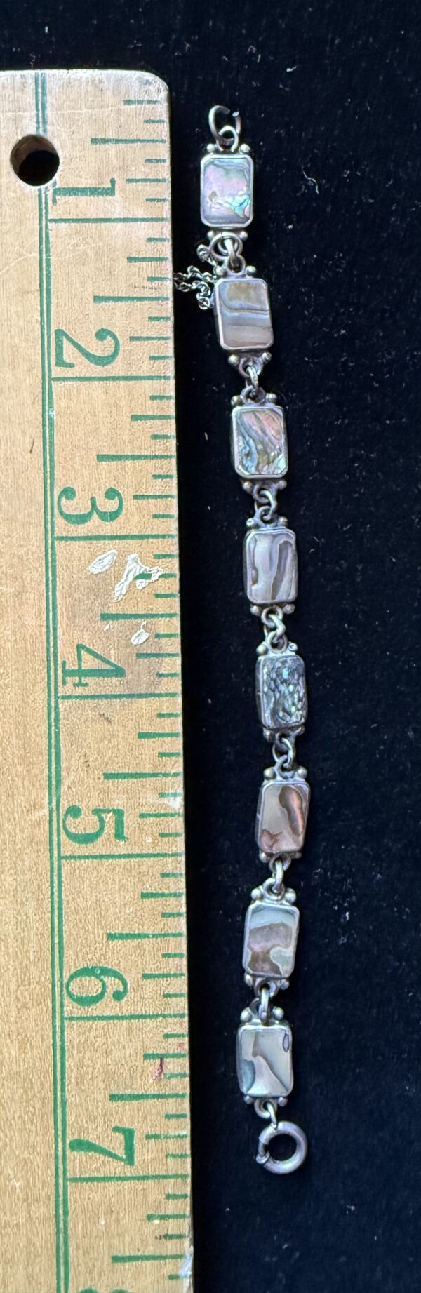 Sterling Silver & Abalone Bracelet 7" - Image 2