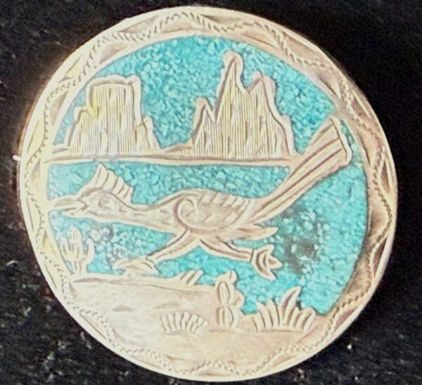 Roadrunner - Silver & Turquoise Pendant and Pin
