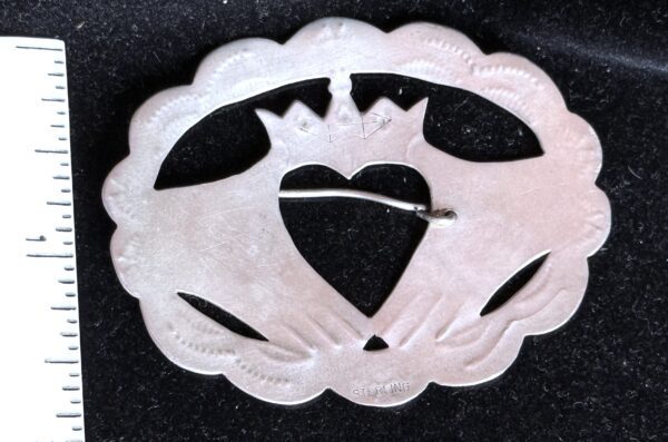 Vintage Sterling Brooch -  Heart & Crown - Image 3